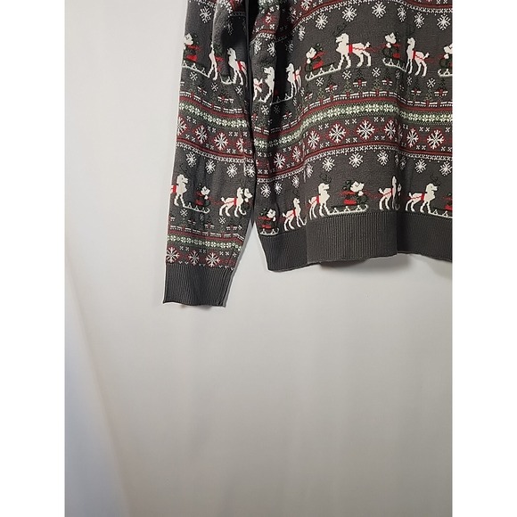 Disney Parks Ugly Christmas Sweater Mickey Mouse Reindeer Sleigh Fair Isle Men L - Picture 8 of 12